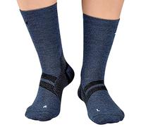 ZaTech Merino Plantar Fasciitis Relief Sock, Light Micro Crew Compression Socks (Denim Blue/Black, XXL)