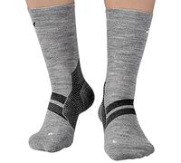 ZaTech Merino Plantar Fasciitis Relief Sock, Light Micro Crew Compression Socks (Grey/Black, L)