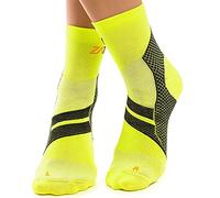 ZaTech Plantar Fasciitis Sock, Compression Socks. Heel, Ankle & Arch Support. (Electric Yellow/Black, Large)