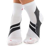 ZaTech Plantar Fasciitis Sock, Compression Socks. Heel, Ankle & Arch Support.(White/Black, Small)