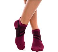 ZaTech Short Cut, Ultra Light Plantar Fasciitis Socks, Compression Socks, No Show Ankle Tab (9-10, XL, Bordeaux/Black)