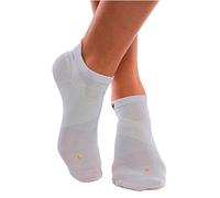 ZaTech Short Cut, Ultra Light Plantar Fasciitis Socks, Compression Socks, No Show Ankle Tab (9-10, XL, White)