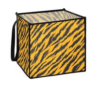 Zathe Animal Leather Leopard Yellow Black Cubic Fabric Storage Baskets For Tall Baskets Organization And Storage Boxes 30x30x30cm