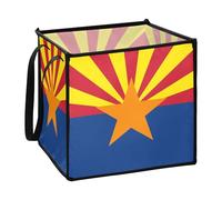 Zathe Arizona State Flag Az Blue Red Fabric Cubes Storage Baskets for Room Folding Extra Large Fabric Cubes 33 x 33 x 33 Inch