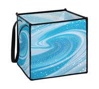 Zathe Artificial Glitter Marble Fashion Blue Baby Storage Basket Folding Decorative Organizer Baskets 30x30x30cm