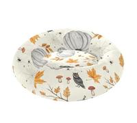 Zathe Autumn Owls Mushrooms Pet Cat Bed Warm & Cozy fluffier Cat Pillow Bed for Small Size Pets Supplies