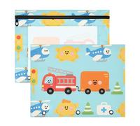 Zathe Binder Adorable Pen Holder Case for A4 Paper Letter 2 Pack Students College Supplies Traffic Buddy Fun