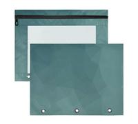 Zathe Binder pencil poucheses Clear Window Pocket Folders for A4 Paper Letter 2 Pack Teacher Back To School, Green Gradient, 1 size x2, Cartoon