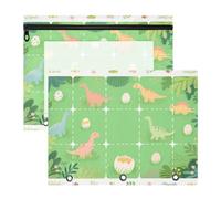 Zathe Binder pencil poucheses Multi-Purpose Pocket Folders for 3 Rings Binder 2 Pack Teacher Back To School Dino Jungle Quest