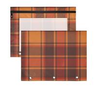 Zathe Binder pencil poucheses Portable 3 Rings Pocket for A4 Paper Letter 2 Pack Students School Supplies, Color 5, 1 size x2, Cartoon