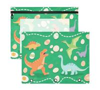 Zathe Binder Pouches Portable Storage Bag for A4 Paper Letter 2 Pack Teacher School Supplies Dino Egg Hunt Fun