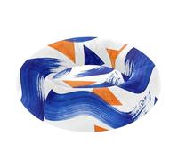 Zathe Blue Orange Shapes Brush Pattern Pet Cat Beds Removable & Washable fluffier Puppy Beds for Medium Size Pets Supplies