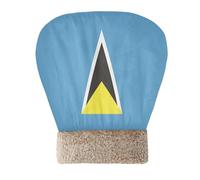 Zathe Cat Cave Bed for Cats Puppy Flag Saint Lucia Pet Snuggle Sack for Cute Winter Semienclosed Cozy Plush