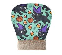 Zathe Cat Sleeping Bag for Cats and Small Dog Black Cat Mischievous Pattern Pet Calming Nest Cold Weather Semienclosed Comfortable Cozy