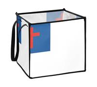 Zathe Christian Flag Blue Pantry Shelf Baskets Folding Pantry Baskets Decorativos 30x30x30cm