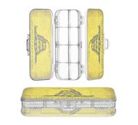 Zathe Clear Pencil Case Double Layer Stationery Pouch with Snap Lid Yellow Snake Don't Tread on Me Flag