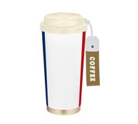 Zathe Coffee Cup for Men with Lid Coffee Cup Togo Stainless Steel Thermal Coffee Cup for Cold Hot Drinks 17oz Leak Proof France Flag Carrier