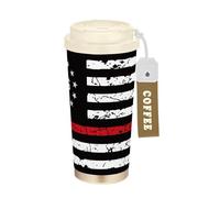 Zathe Coffee Mug With Lids Stainless Steel Takeaway Coffee Mug Insulated Coffee Cups For Hot Cold Drinks 480ml Spill Proof 1776 Aged US Flag Black