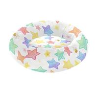 Zathe Colorful Stars and Bees Pattern Pet Cat Bed Donut Cuddler fluffier Dog Pillow Bed for Medium Size Pets Supplies