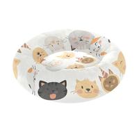 Zathe Cute Cat Faces with Various Expressions Pet Cat Beds Warm & Cozy fluffier Dog Cave Bed for Medium Size Pets Sleeping