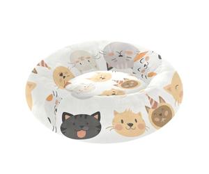 Zathe Cute Cat Faces with Various Expressions Pet Cat Beds Warm & Cozy fluffier Dog Cave Bed for Medium Size Pets Sleeping