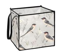 Zathe Cute Swallow Birds Book Storage Basket Folding Storage Containers Baskets 30x30x30cm