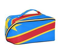 Zathe Democratic Republic of the Congo Flag Kinshasa Designed Cosmetic Bag With Compartments Waterproof Large Capacity Travel Cosmetic Bag Travel Accessories
