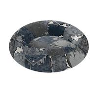 Zathe Distressed Denim Patchwork Pet Cat Beds Anti-Slip fluffier Dog Pillow Bed for Extra Small Size Pets Supplies