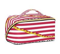 Zathe Don't Tread on Me Snake Red Designed Baffle Cosmetic Bags Waterproof Makeup Bags For Women Vertical Freestanding