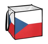 Zathe Flag Czech Republic National Blue Red Storage Containers Tool Baskets Folding Baskets Necessary for Storage Containers 30 x 30 x 30 cm