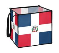 Zathe Flag Dominican Republic Blue Red RV Storage Containers Folding Decorative Storage Basket 30x30x30cm