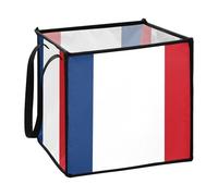 Zathe France Flag Fabric Clothing Storage Containers Folding Necessary Organizers and Storage Basket 30 x 30 x 30 cm