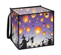 Zathe Halloween whimsical floating lanterns stage pantry shelf baskets folding decorative baskets organization and storage boxes 30x30x30cm