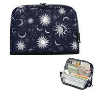 Zathe Large Capacity Pencil Case, Lightweight Pencil Case for Boys Stationery School Supplies Starry Night Star Sun Moon