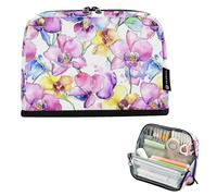 Zathe Large Capacity Pencil Case, Makeup Bag Multifunctional Zipper Bag for Boys and Teenagers, School Mandatory for Wild Flowers