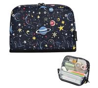 Zathe Large Capacity Pencil Case Multi-purpose Stationery Pouch for Teenagers Girls Office Starry Night Star Sun Moon