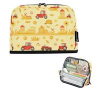 Zathe Large Capacity Pencil Case, Multifunctional Pencil Case for Girls, Cosmetics, Harvester, Tractors and Granary