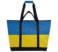 Zathe Large Insulated Cooler Bag Keeps Food Hot or Cold Insulated Shopping Bags for Daily Use Grocery Food Delivery Shopping Ukraine National Flag Ukraine