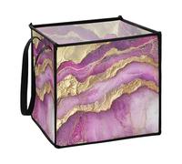 Zathe Marble Neutral Hot Pink Storage Containers Shelf Baskets Folding Decorative Blankets Baskets 33x30x30cm