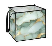 Zathe Marble Sage Green White Organizers And Storage Basket for Shoe Folding Rope Storage Containers Baskets 13x13x13 In