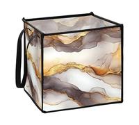 Zathe Marble White Brown Shelf Baskets for Sheets Essential Baskets Organization and Storage Boxes 30 x 30 x 30 cm