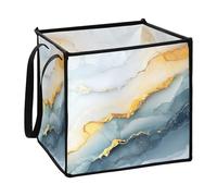 Zathe Marble White Yellow Storage Box For Home Fabric Baskets 30x30x30cm