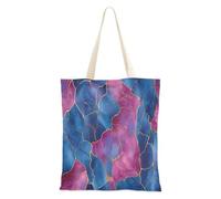 Zathe Medium Canvas Shoulder Bag Royal Marble Blue Hot Pink Canvas Bag For Women Housewife Gifts For Women Shoulder Bag Plain