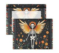 Zathe Multipurpose 3 Ring Pencil Cases Pocket for A4 Letter Paper 2 Packs Teacher School Supplies Mystical Tarot Paper Design