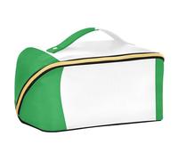 Zathe Nigerian Flag Green Nigeria Toiletry Bag with Dividers Waterproof with Handle with Compartments and Handle