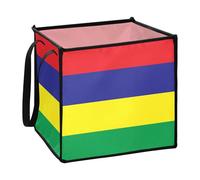 Zathe Original Simple Mauritius Flag Insulated Fabric Storage Containers For RV Folding Solutions Organizers And Storage Basket 30 x 30 x 30 cm