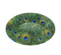 Zathe Peacocks Feathers Pet Cat Beds Calming Anti Anxiety fluffier Dog Pillow Bed for Extra Small Size Pets Sleeping