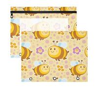 Zathe Pencil Bags For Binder 3 Hole Paper Pen Case A4 Letter 2 Packs Student Art Supplies Storage, Color 27, 1 Size x2, Cartoon