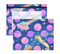 Zathe Pencil Bags For Binder Solid Pocket Briefcases For 3 Rings Binder 2 Packs Students Art Supplies Storage Space Carnival Riding
