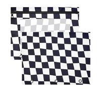 Zathe Pencil Box Adorable Plastic File Folder for A4 Paper Letter 2 Pack Teacher College Supplies Black and White Checkerboard